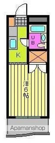 古川フラット(1K/2階)の間取り写真