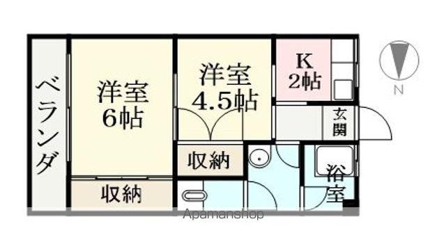 足羽マンション(2K/1階)の間取り写真