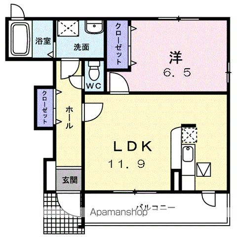 メイプルコート大崎(1LDK/1階)の間取り写真