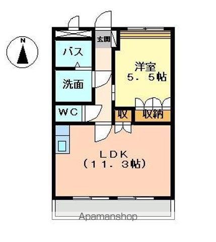 クイーンパレス(1LDK/2階)の間取り写真
