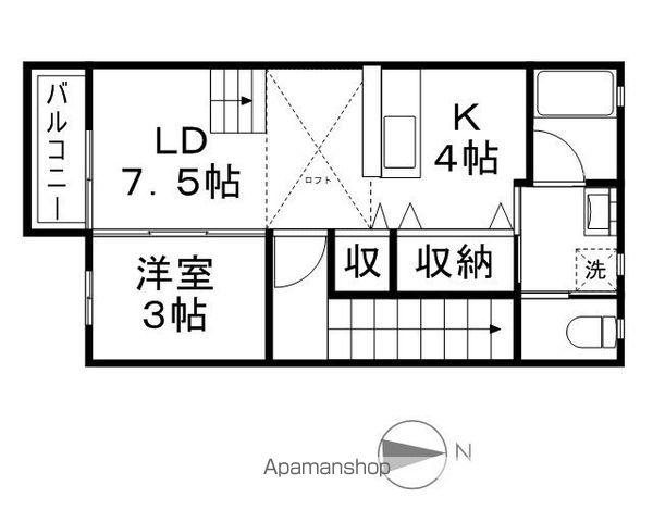 サンビレッジ樅の木(1LDK/2階)の間取り写真