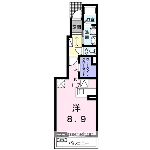 ベネフィスⅡ(ワンルーム/1階)の間取り写真