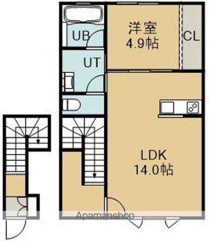 AKS-SHIRATORI(1LDK/2階)の間取り写真