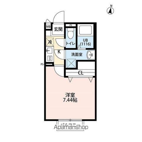 アムール川越IC2008秋本(1K/1階)の間取り写真