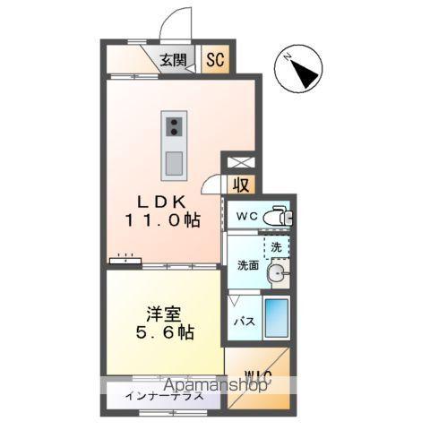 カーサ桜(1LDK/1階)の間取り写真