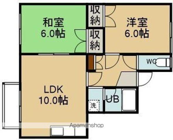 GREEN HOUSE昭和(2LDK/2階)の間取り写真