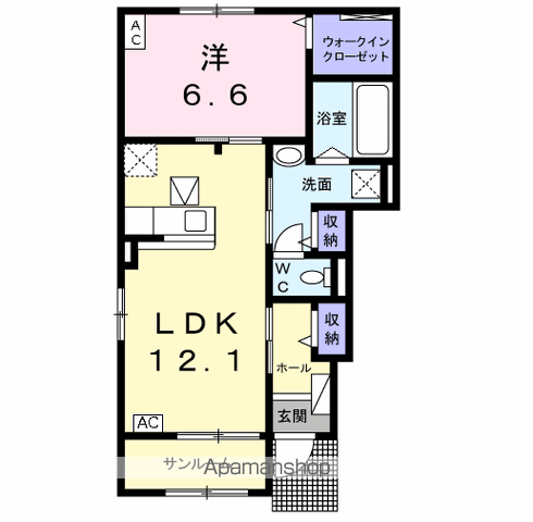 ノースマウンテンⅢ(1LDK/1階)の間取り写真