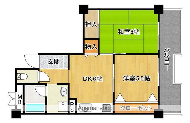 サンハイツ北花田第2(2DK/4階)の間取り写真