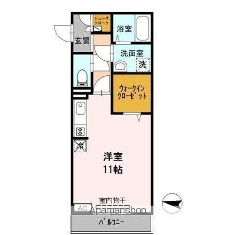 アンクレール(ワンルーム/2階)の間取り写真