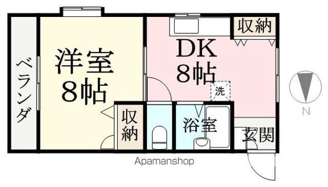 LEONE Ⅰ(1DK/4階)の間取り写真