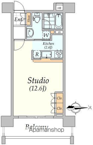 パレステュディオ新宿御苑(1K/6階)の間取り写真