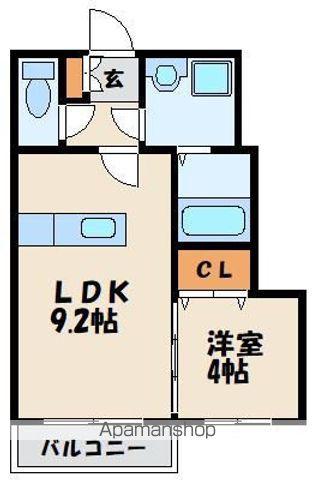 ラフォーレ名残Ⅵ E(1LDK/1階)の間取り写真
