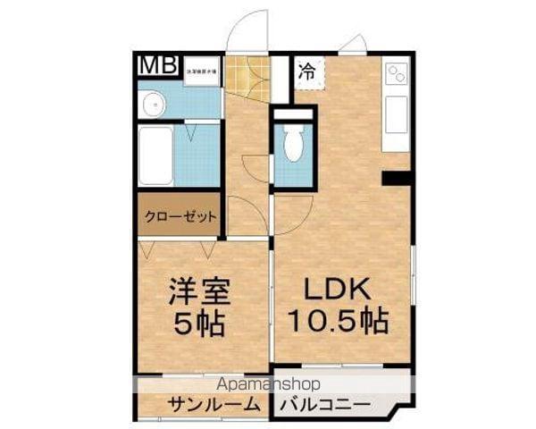 ベルカント(1LDK/3階)の間取り写真