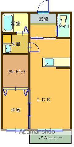BLUEBELL(1LDK/1階)の間取り写真