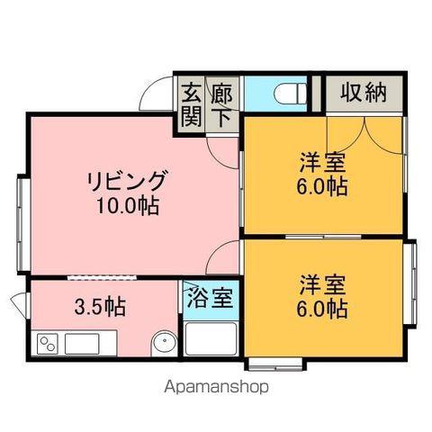 ソシアルトミイNO16(2LDK/2階)の間取り写真