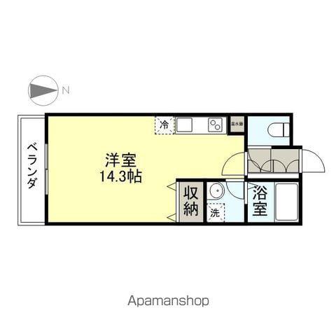 キュオン(ワンルーム/2階)の間取り写真