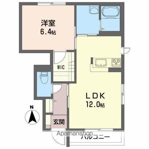 ミューローズ長橋B(1LDK/1階)の間取り写真