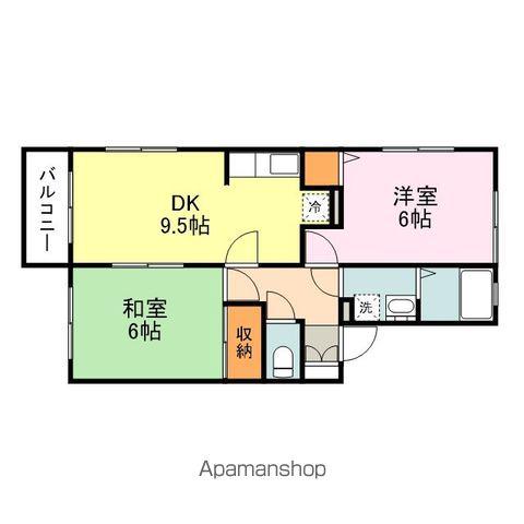 メンバーズタウン草戸Ⅱ(2DK/2階)の間取り写真