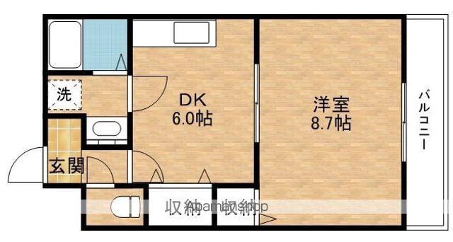 メゾンドララバイⅡ(1DK/5階)の間取り写真