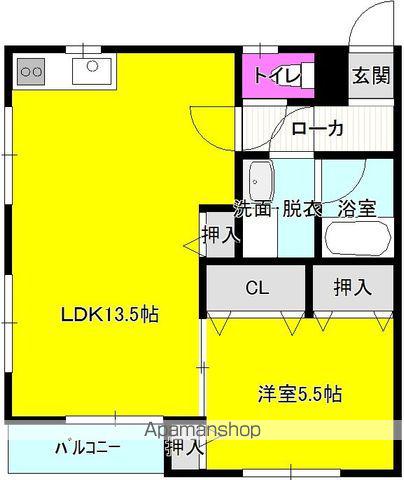 メゾン・ド・ブラン(1LDK/2階)の間取り写真