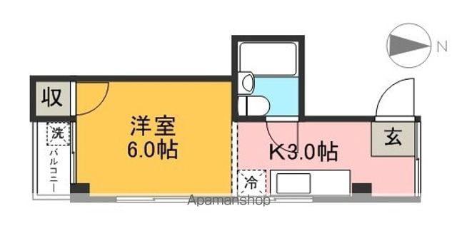 パークアベニュー(1K/2階)の間取り写真