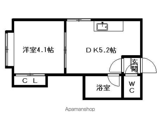 TS円山(1DK/3階)の間取り写真