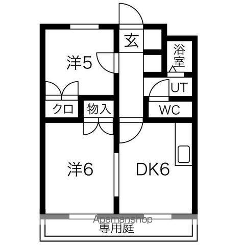 樽見鉄道 十九条駅 徒歩9分 2階建 築30年(2DK/1階)の間取り写真