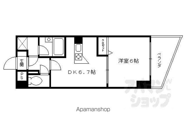 エスリード京都河原町(1DK/6階)の間取り写真