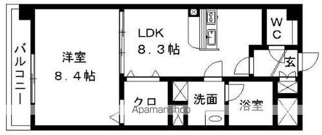 セラコート本山(1LDK/2階)の間取り写真