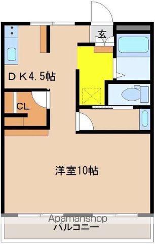 第2押川ビル(1DK/3階)の間取り写真