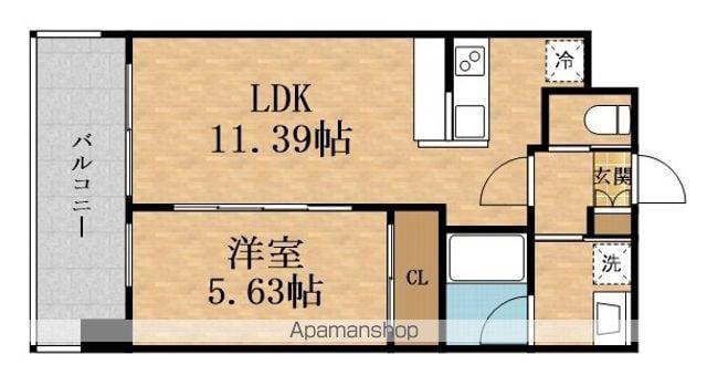 プレジオ塚本アジアン(1LDK/3階)の間取り写真