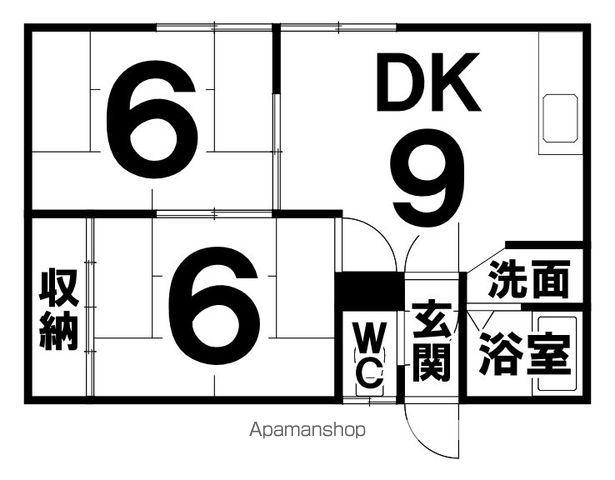 ニューハイム1(2DK/2階)の間取り写真