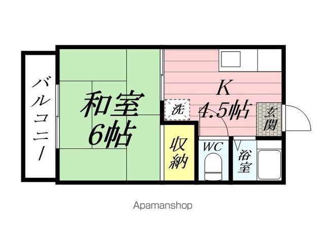 清水ハイツ(1DK/2階)の間取り写真
