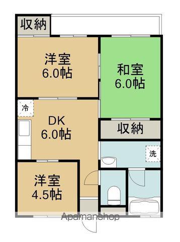 ナンシーコーポ(3DK/6階)の間取り写真