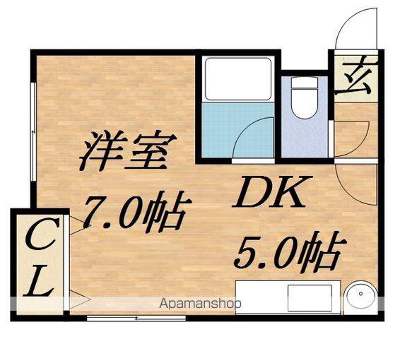 WOOD611(1DK/1階)の間取り写真