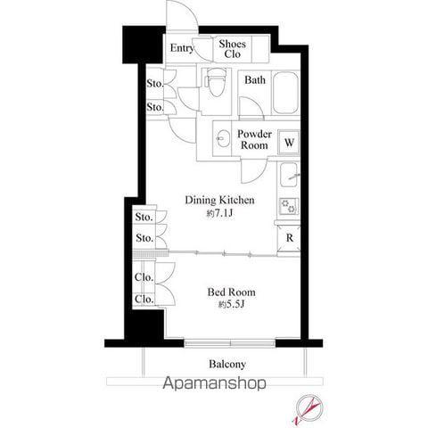 グランスイート銀座レスティモナーク(1DK/6階)の間取り写真