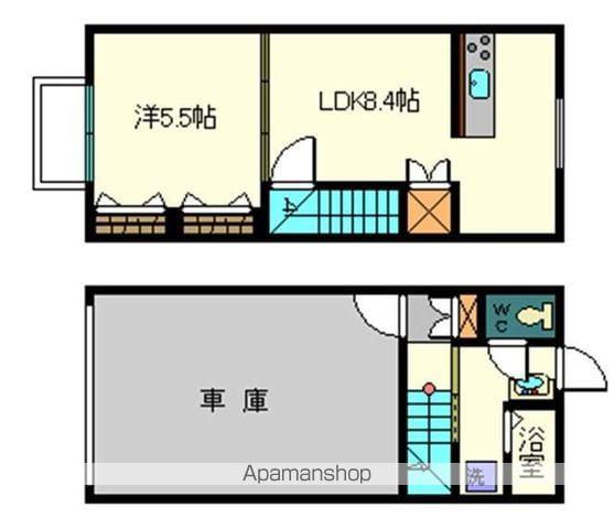 CUBE 8(1LDK/2階)の間取り写真