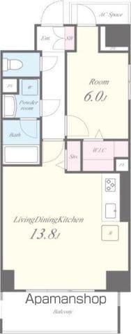 フルール・ラ・メール(1LDK/8階)の間取り写真