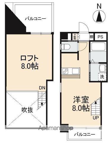 コリドールエスト(ワンルーム/7階)の間取り写真