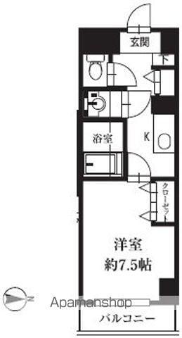 HF銀座レジデンスイーストⅡ(1K/5階)の間取り写真