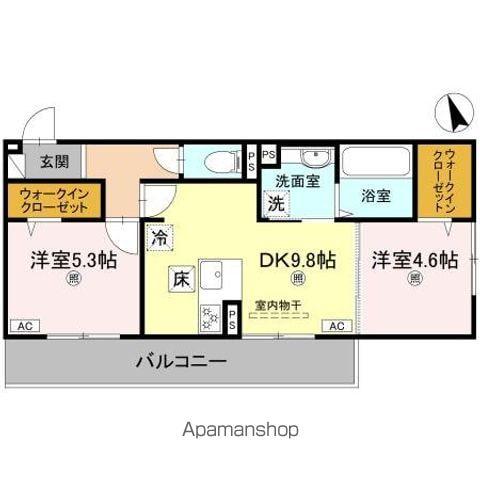 エレガンス ビュー(2DK/1階)の間取り写真