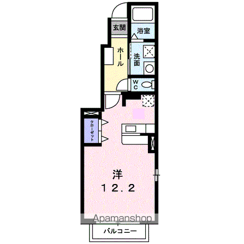 エトナール昴 A棟(1K/1階)の間取り写真