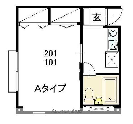 アルシオネMT(1K/1階)の間取り写真