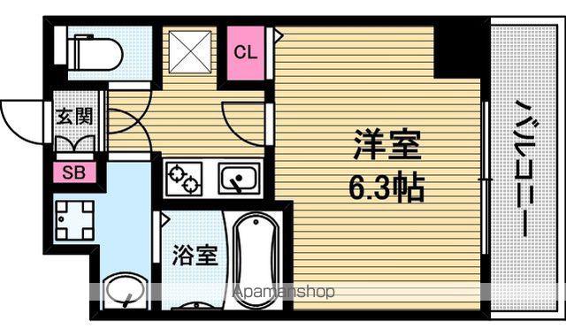 スワンズシティ堺筋本町(1K/10階)の間取り写真