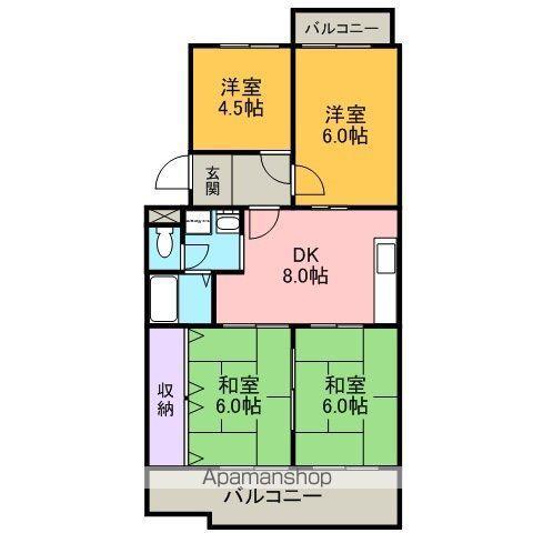 第二マンション鈴木(4DK/2階)の間取り写真