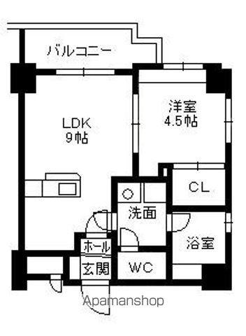 さくらヒルズ樋之口壱番館(1LDK/5階)の間取り写真
