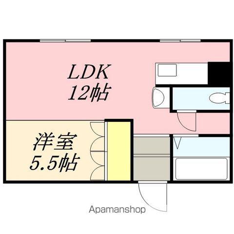 レジデンスふれあい(ワンルーム/1階)の間取り写真