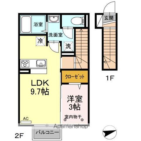 エトワール・ポエム(1LDK/2階)の間取り写真