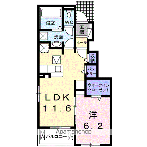 メゾン・モンレーヴⅠ(1LDK/1階)の間取り写真