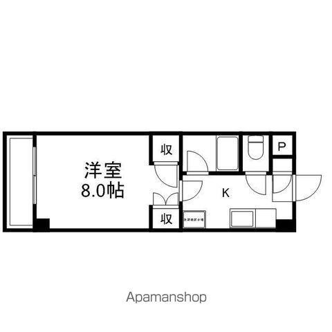 ウエストバレー(1K/3階)の間取り写真